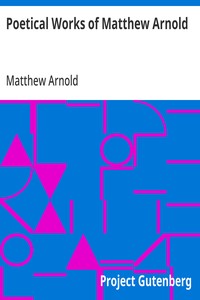 Cover of Poetical Works of Matthew Arnold