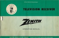 Cover of Zenith Television Receiver Operating Manual