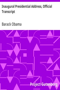 Cover of Inaugural Presidential Address, Official Transcript