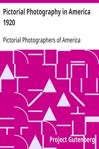 Cover of Pictorial Photography in America 1920