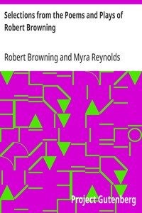 Cover of Selections from the Poems and Plays of Robert Browning