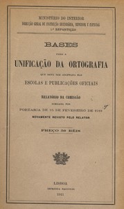 Cover of Bases para a unificação da ortografia que deve ser adoptada nas escolas e publicações oficiais
