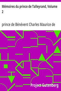 Cover of Mémoires du prince de Talleyrand, Volume 2