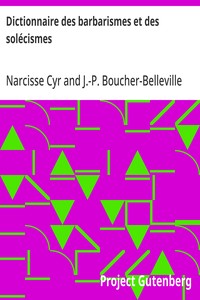 Cover of Dictionnaire des barbarismes et des solécismes