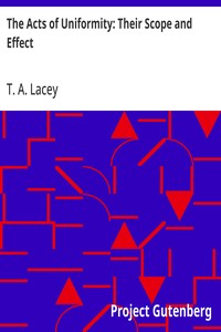 Cover of The Acts of Uniformity: Their Scope and Effect