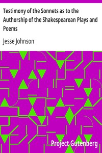 Cover of Testimony of the Sonnets as to the Authorship of the Shakespearean Plays and Poems