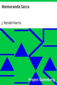 Cover of Memoranda Sacra