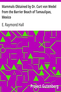 Cover of Mammals Obtained by Dr. Curt von Wedel from the Barrier Beach of Tamaulipas, Mexico