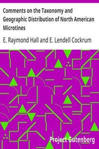 Cover of Comments on the Taxonomy and Geographic Distribution of North American Microtines