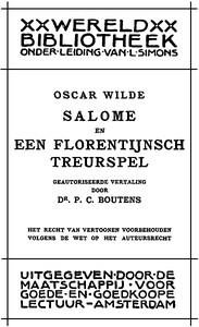 Cover of Salome en Een Florentijnsch Treurspel