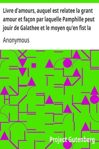 Cover of Livre d'amours, auquel est relatee la grant amour et façon par laquelle Pamphille peut jouir de Galathee et le moyen qu'en fist la maquerelle