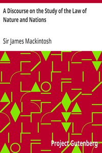 Cover of A Discourse on the Study of the Law of Nature and Nations