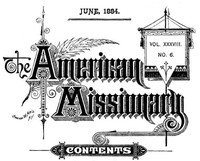 Cover of The American Missionary — Volume 38, No. 06, June, 1884