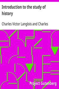 Cover of Introduction to the study of history