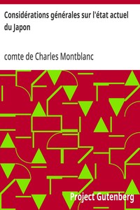 Cover of Considérations générales sur l'état actuel du Japon