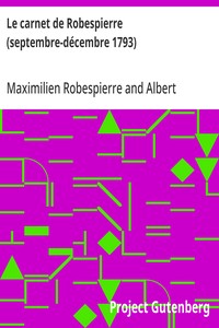 Cover of Le carnet de Robespierre (septembre-décembre 1793)