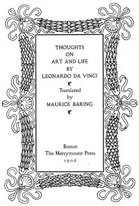 Cover of Thoughts on Art and Life