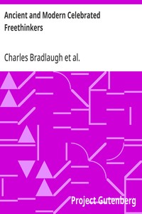 Cover of Ancient and Modern Celebrated Freethinkers Reprinted From an English Work, Entitled "Half-Hours With The Freethinkers."