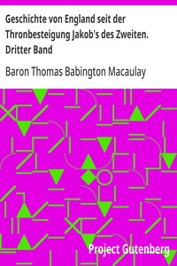 Cover of Geschichte von England seit der Thronbesteigung Jakob's des Zweiten. Dritter Band