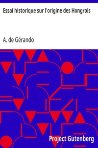 Cover of Essai historique sur l'origine des Hongrois