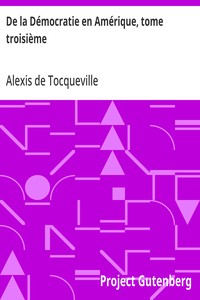 Cover of De la Démocratie en Amérique, tome troisième