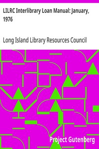Cover of LILRC Interlibrary Loan Manual: January, 1976