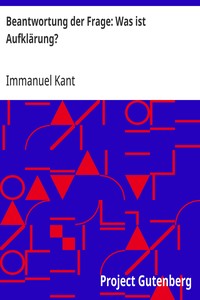 Cover of Beantwortung der Frage: Was ist Aufklärung?