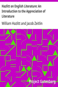 Cover of Hazlitt on English Literature: An Introduction to the Appreciation of Literature