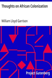 Cover of Thoughts on African Colonization