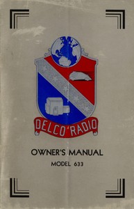 Cover of Delco Radio Owner's Manual Model 633; Delcotron Generator Installation