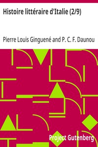 Cover of Histoire littéraire d'Italie (2/9)