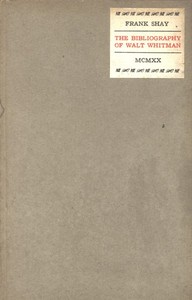 Cover of The Bibliography of Walt Whitman
