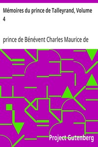 Cover of Mémoires du prince de Talleyrand, Volume 4