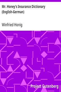 Cover of Mr. Honey's Insurance Dictionary (English-German)