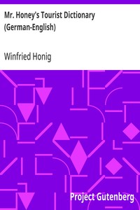 Cover of Mr. Honey's Tourist Dictionary (German-English)