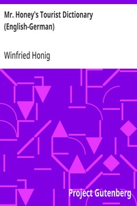 Cover of Mr. Honey's Tourist Dictionary (English-German)