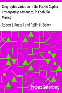 Cover of Geographic Variation in the Pocket Gopher, Cratogeomys castanops, in Coahuila, México
