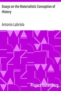 Cover of Essays on the Materialistic Conception of History