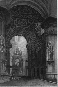 Cover of The Picturesque Antiquities of Spain Described in a series of letters, with illustrations representing Moorish palaces, cathedrals, and other monuments of art, contained in the cities of Burgos, Valladolid, Toledo, and Seville.