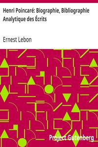 Cover of Henri Poincaré: Biographie, Bibliographie Analytique des Écrits