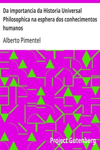 Cover of Da importancia da Historia Universal Philosophica na esphera dos conhecimentos humanos