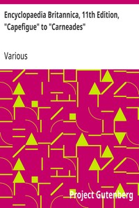Cover of Encyclopaedia Britannica, 11th Edition, "Capefigue" to "Carneades" Volume 5, Slice 3