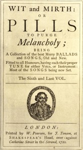 Cover of Wit and Mirth: or Pills to Purge Melancholy, Vol. 6 of 6