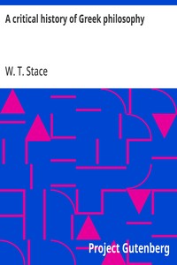 Cover of A critical history of Greek philosophy