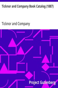 Cover of Ticknor and Company Book Catalog (1887)