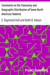 Cover of Comments on the Taxonomy and Geographic Distribution of Some North American Rodents