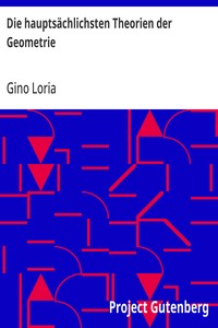 Cover of Die hauptsächlichsten Theorien der Geometrie