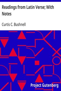 Cover of Readings from Latin Verse; With Notes