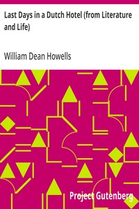 Cover of Last Days in a Dutch Hotel (from Literature and Life)
