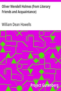 Cover of Oliver Wendell Holmes (from Literary Friends and Acquaintance)